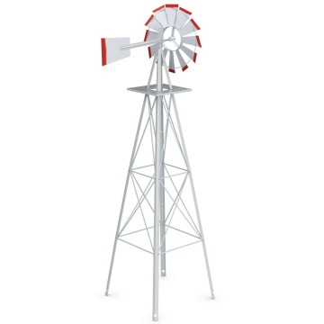 8 Feet Windmill Metal Ornamental Wind Wheel Weather Resistant