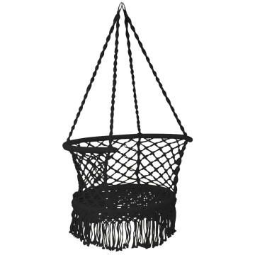 Hanging Hammock Chair with 330 Pounds Capacity and Cotton Rope Handwoven Tassels Design