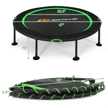47 Inch Folding Trampoline with Safety Pad for Kids and Adults