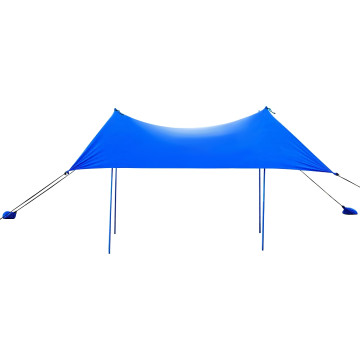 10 x 9 Feet Family Beach Tent Canopy Sunshade with 4 Poles