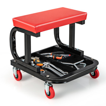 Rolling Creeper with Classified Tool Tray and Cushioned Seat