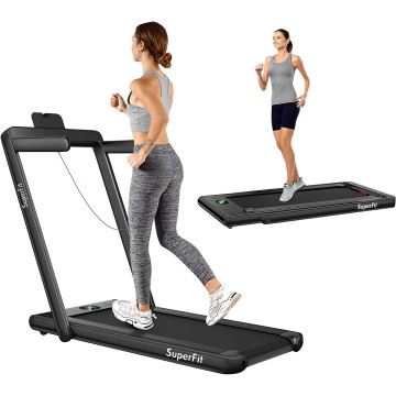 2.25HP 2-in-1 Folding Treadmill with Bluetooth Speaker Remote Control