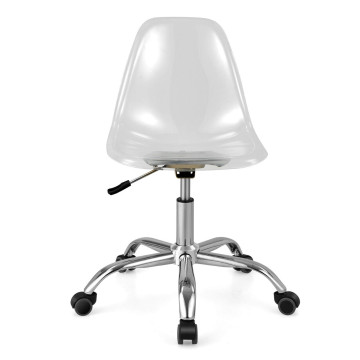 Swivel Acrylic Armless Adjustable Height Office Chair