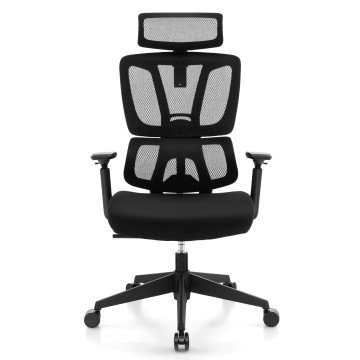 Ergonomic Office Chair with N Type Lumbar Support and Adjustable Headrest