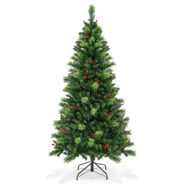 6/7/8 Feet Pre-Lit Artificial Christmas Tree with 300/400/500 LED Lights