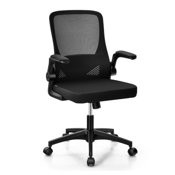 Swivel Mesh Office Chair with Foldable Backrest and Flip-Up Arms