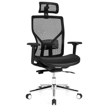 High-Back Mesh Executive Chair with Sliding Seat and Adjustable Lumbar Support