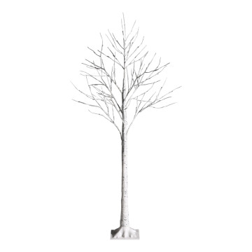 5 Feet Pre-lit White Twig Birch Tree with 72 LED Lights for Christmas