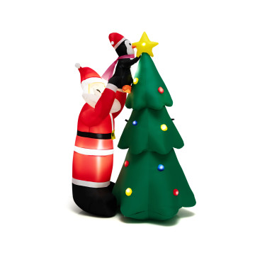 6 Feet Inflatable Christmas Tree and Santa Claus with LED and Air Blower