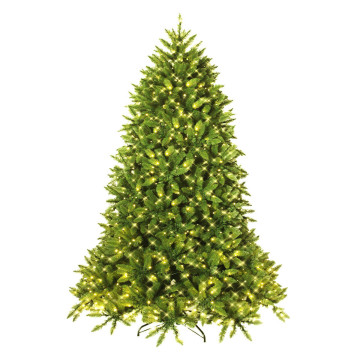 7.5 Feet Artificial Fir Christmas Tree with LED Lights and 1968 Branch Tips