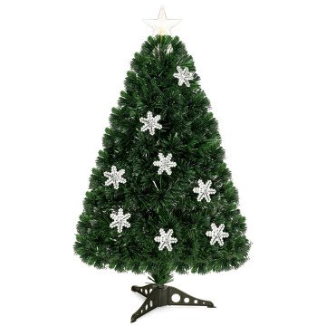 4 Feet LED Optic Artificial Christmas Tree with Snowflakes