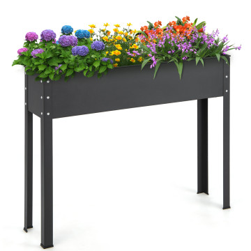 Metal Raised Garden Bed with Legs and Drainage Hole for Vegetable Flower