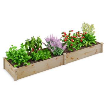 Wooden Raised Garden Bed Outdoor for Vegetables Flowers Fruit