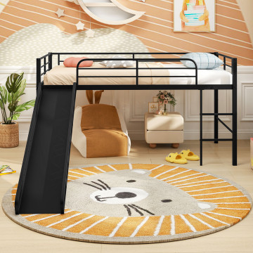 Metal & Twin Size Loft with Slide