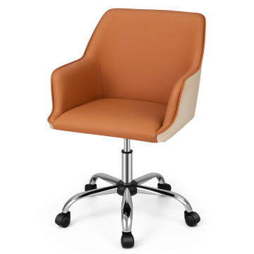 PU Covered Office Chair with Adjustable Height and Sponge Padded Cushion