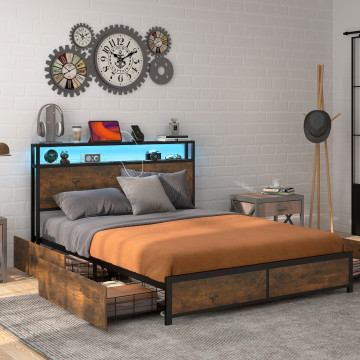 Industrial & Led Light & 4 Drawers