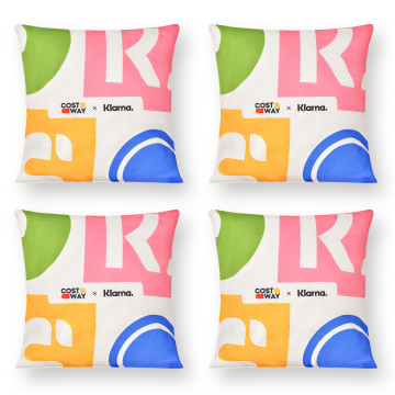 4pcs 18 x 18 Inches Square Throw Pillows-Pink