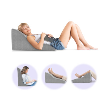 Bed Wedge Pillow Back Support Triangle Reading Pillow with Detachable Cover