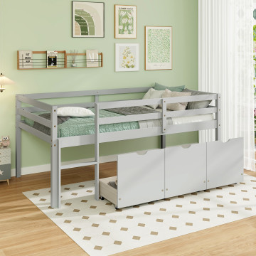 Low Loft Bed & 3 Drawers