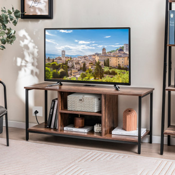 2 open compartments and 2 shelves with  Built-In charging station