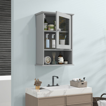 [20-In H] Glass Door Cabinet with Open Shelf