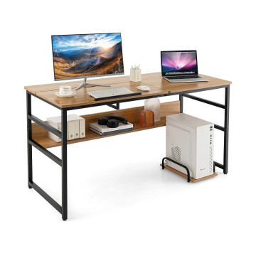 55 Inch Computer Desk with Tiltable Desktop for Drawing Writing