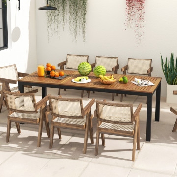 Wood Table & Metal Frame for 8 People