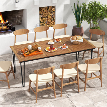 Wood Table & Metal Frame for 8 People