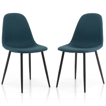 Dining Chairs Set of 2 with Black Metal Legs