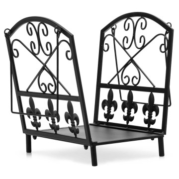 Decorative Firewood Rack with Handles and Raised Legs