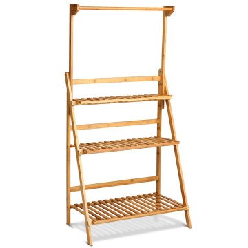 3 Tiers Bamboo Hanging Folding Plant Shelf Stand
