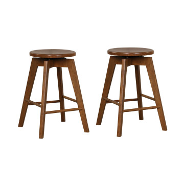 4 Set of 24.5 Inch Counter Height Bar Stool with Rubber Wood Frame