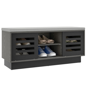 Shoe Bench with 6 Storage Compartments and 3 Adjustable Shelves