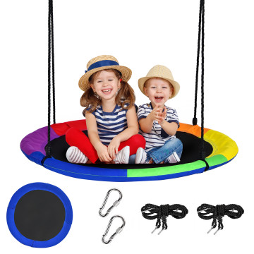 40 Inch Flying Saucer Tree Swing with 2 Hanging Straps for Kids