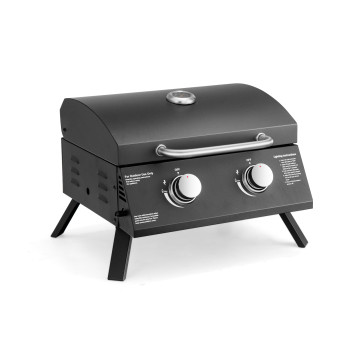 2-Burner Propane Gas Grill 20000 BTU Outdoor Portable with Thermometer