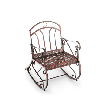 Heavy-Duty Patio Rocking Chair with Ergonomic Backrest and Armrests