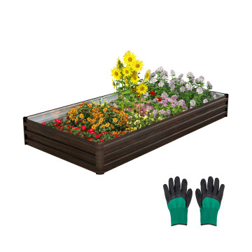 Large Outdoor Metal Planter Box for Vegetable Fruit Herb Flower