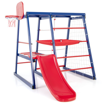 7-In-1 Metal Climbing Frame with Basketaball Hoop