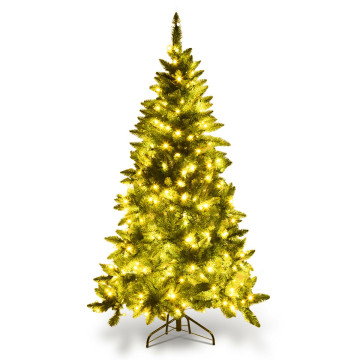 Pre-Lit Artificial Half National Christmas Tree with 8 Flash Modes