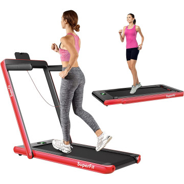 2.25HP 2 in 1 Folding Treadmill with Bluetooth Speaker Remote Control