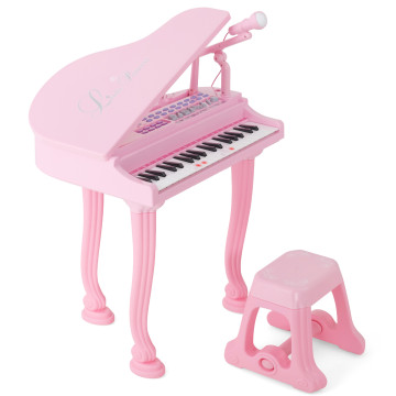 37 Keys Kids Piano Keyboard with Stool and Piano Lid