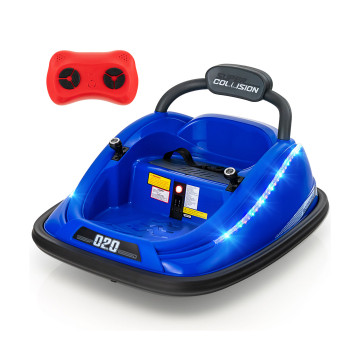 12V Kids Bumper Car Ride on Toy with Remote Control and 360 Degree Spin Rotation