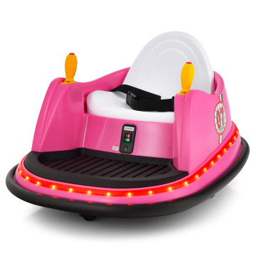 12V Electric Kids Ride On Bumper Car with Flashing Lights for Toddlers