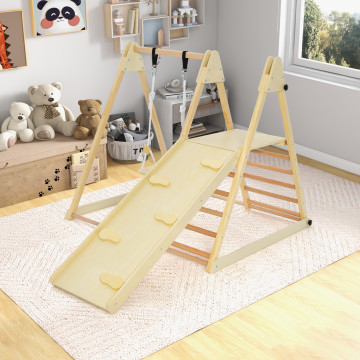 Foldable Climber Playset with Swing