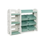 Costway Green Kids Toy Storage Organizer with Bins and Multi-Layer Shelf  for Bedroom Playroom TY327808GN - The Home Depot