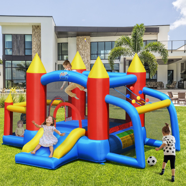 Inflatable Soccer Goal Ball Pit Bounce House Without BlowerCostway Gallery View 1 of 10