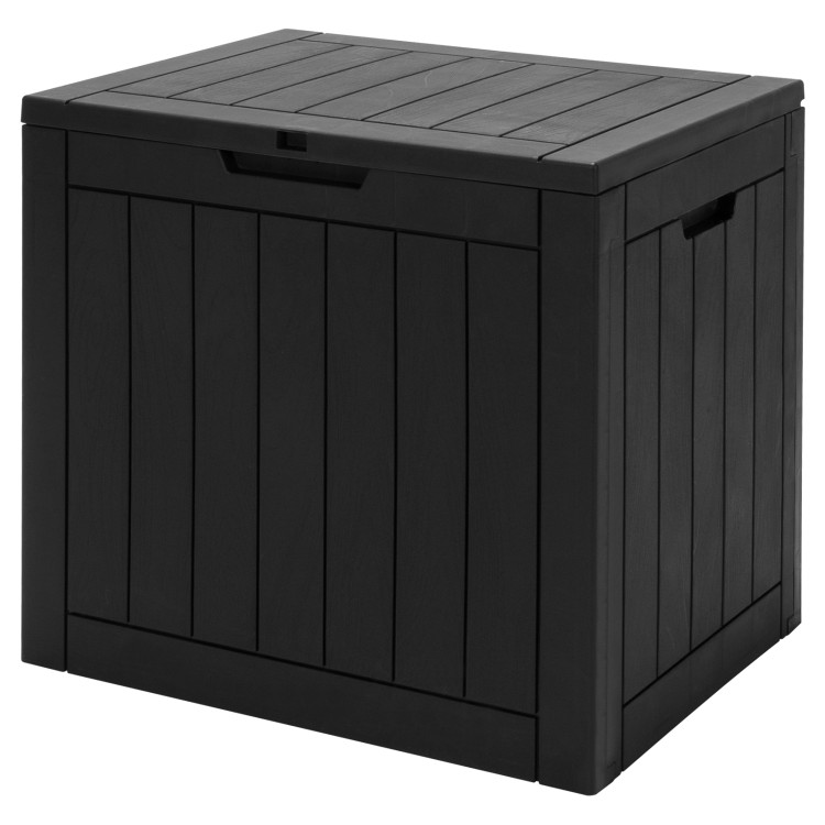 30 Gallon Deck Box Storage Container Seating Tools-Black | Costway