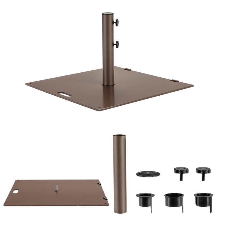 Portable 50 lbs Umbrella Base Stand with Handle and Wheels for Patio SquareCostway Gallery View 9 of 13