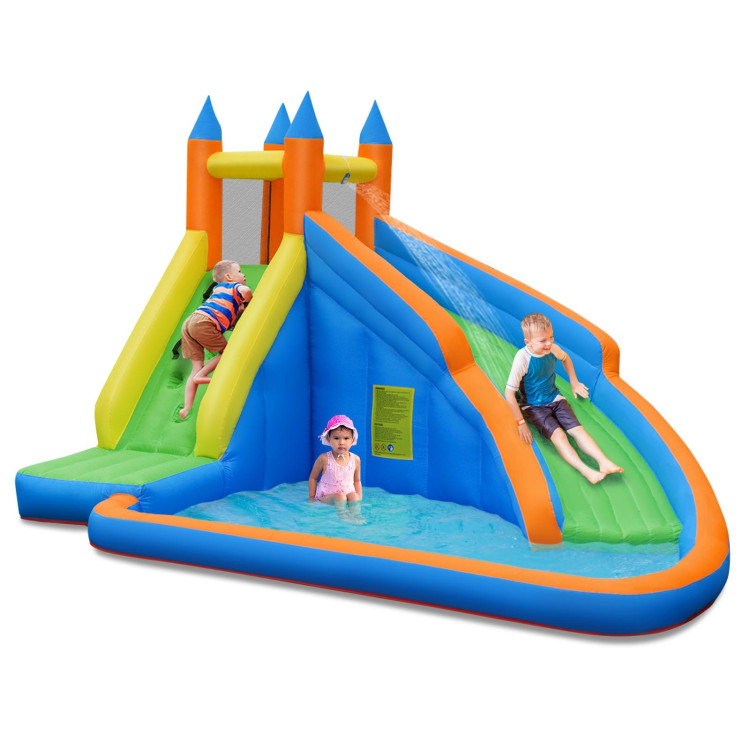 Inflatable Mighty Bounce House Jumper with Water Slide without BlowerCostway Gallery View 7 of 10