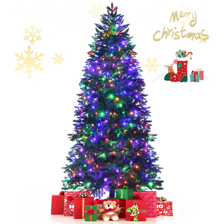 Artificial Christmas Tree with 2 Lighting Colors and 9 Flash Modes-7 ftCostway Gallery View 12 of 12